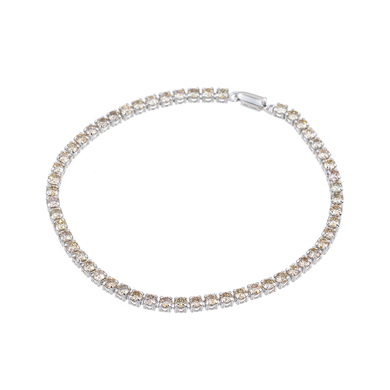 PT900 ブラウンダイヤモンド シルキータッチ ブレスレット BRD 約4.00ct