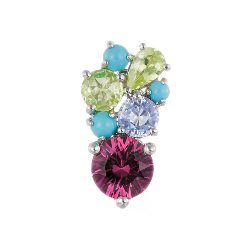 PT950 ロードライトガーネット パロットクリソベリル Scarletmacaw ペンダントトップ