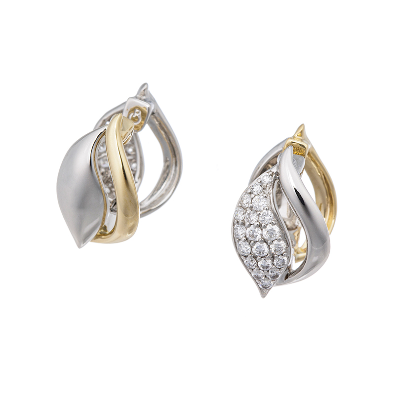 PT950/K18YG ダイヤモンド ピアリング D 約0.38ct