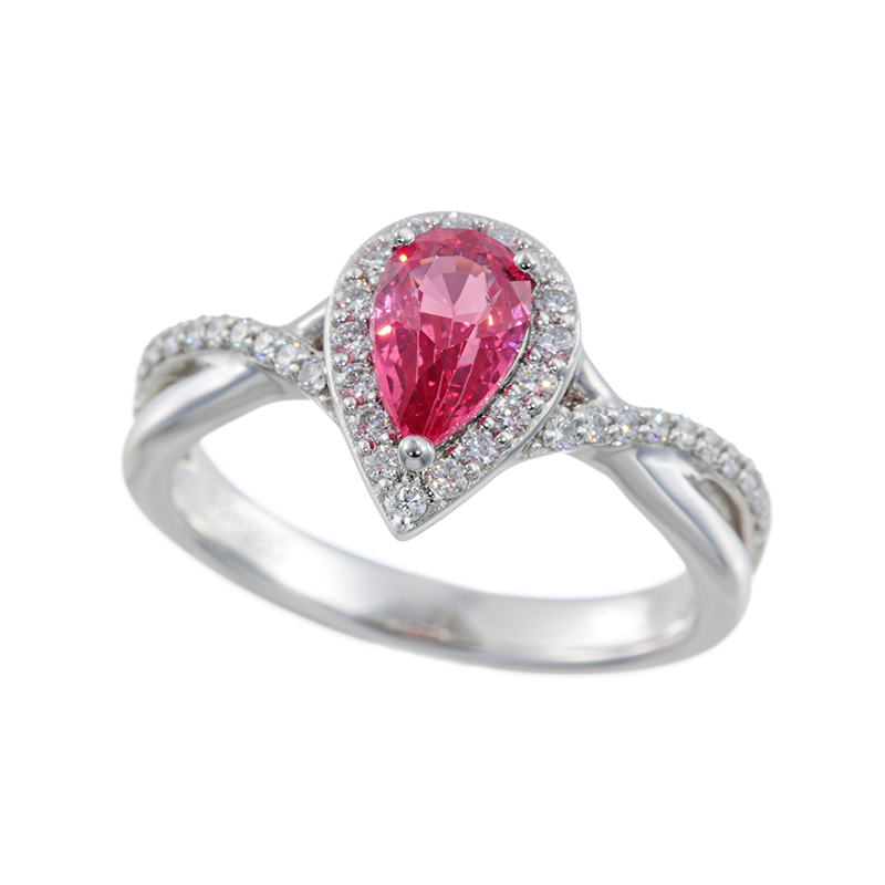 PT950 アヤナスピネル ダイヤ リング SP 約1.00ct D 約0.30ct