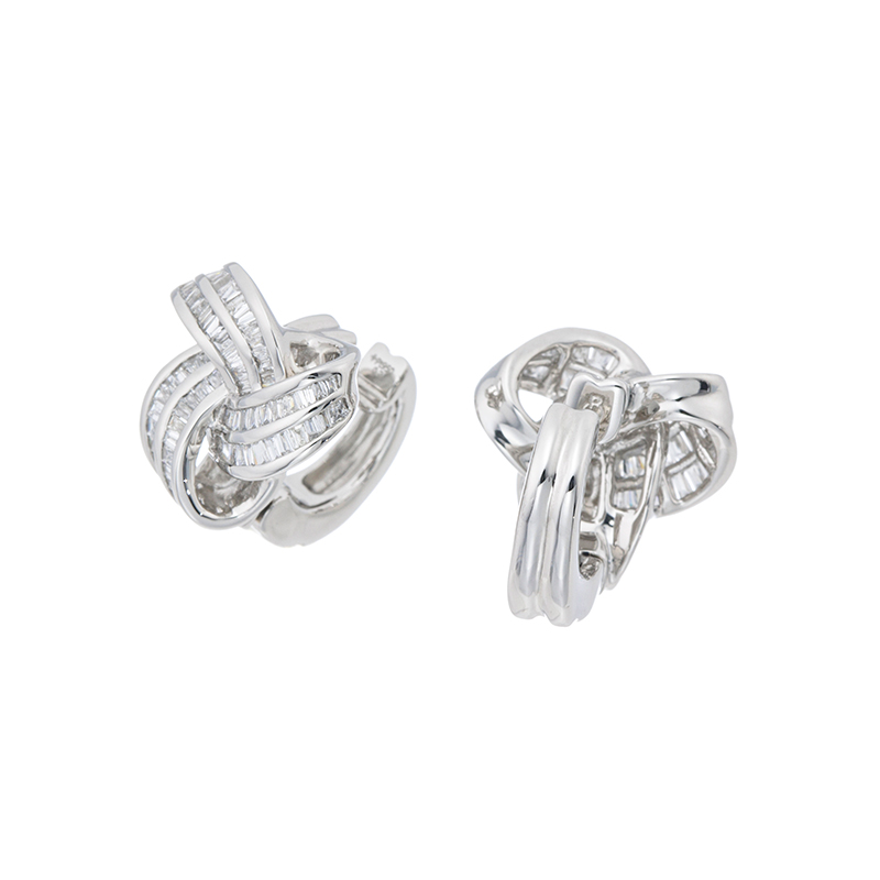 PT950 ダイヤモンド トリノット ピアリング D 約0.50ct 