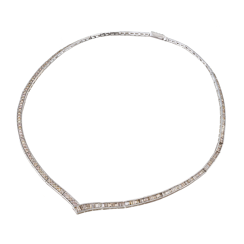 PT950 ブラウンダイヤモンド ドゥ・ルミエール 楽ラスプ ネックレス BRD 約9.10ct