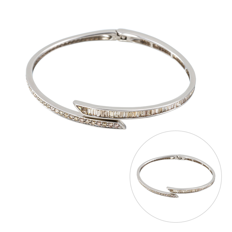 PT950 ブラウンダイヤモンド ドゥ・ルミエール ピアリングバングル BRD 約3.00ct