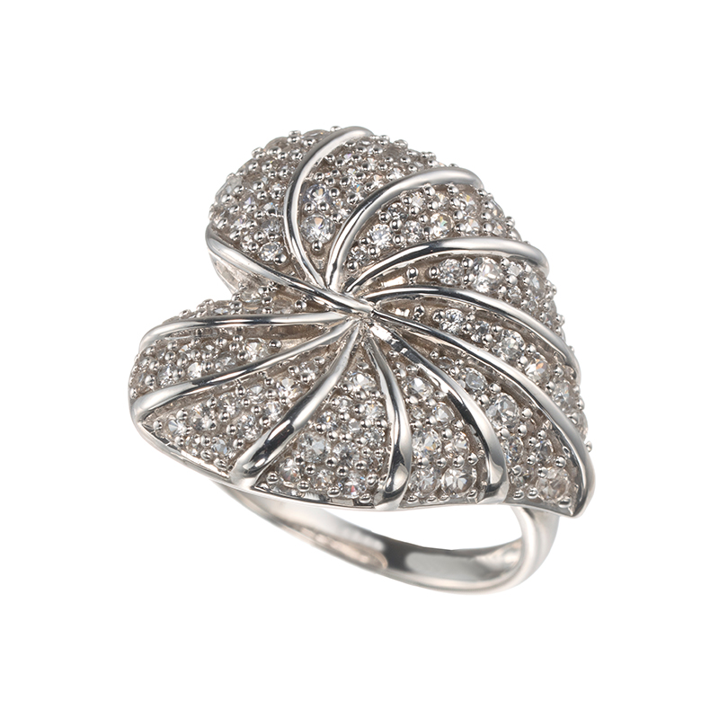 パラジウムシルバー950 天然ホワイトジルコン リュクス・ブラン リング ZI 約1.35ct 