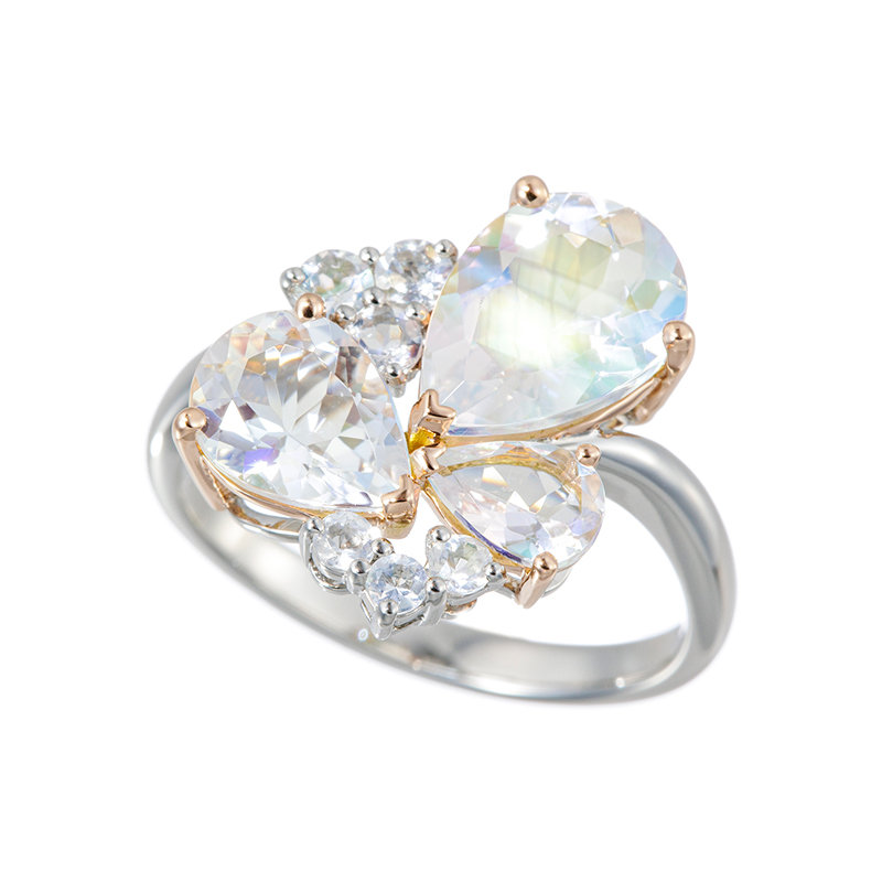 PT950/K18PG アンデシン/ラブラドライト リング AN/LAB 約2.75ct