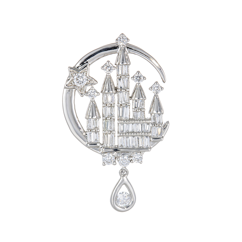 PT950 ダイヤモンド Castle ペンダントトップ D 約0.45ct 
