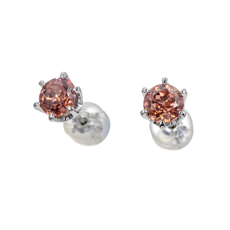 PT950 ピンクジルコン ピアス ZI 約2.00ct 