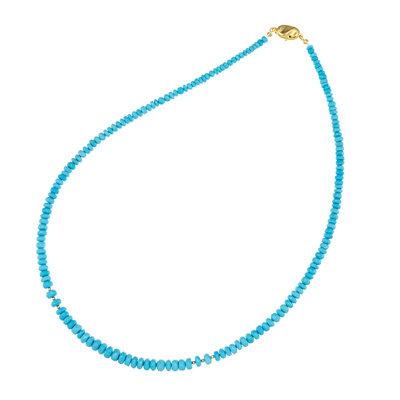 SV/K18YG ターコイズ(スタビライズ) ネックレス TQ 約62.00ct