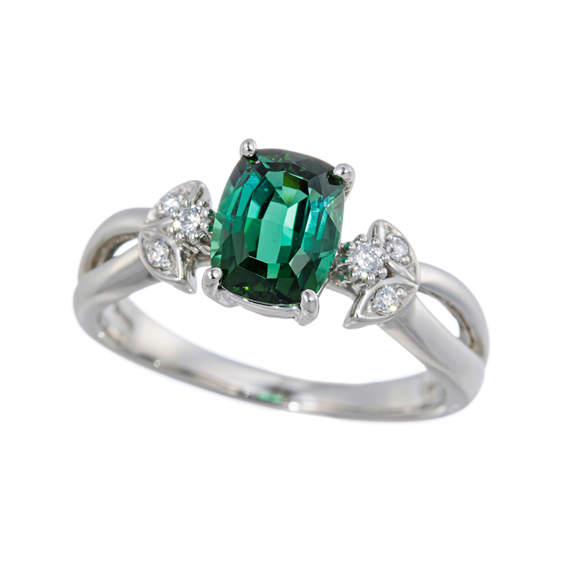 PT990グリーントルマリンダイヤリング