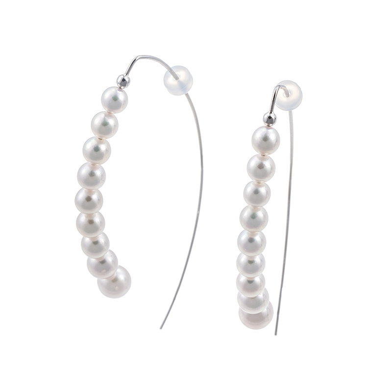 PT900 アコヤ真珠 ピアス P 約4.5-6.5mm