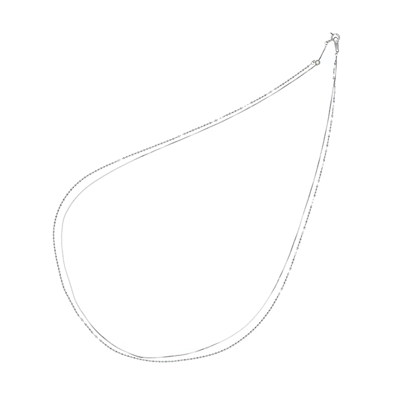 PT850ペタル&ベネチアンフリーレイヤード2連ネックレス全長約50cm総重量約2.2gWAO金具