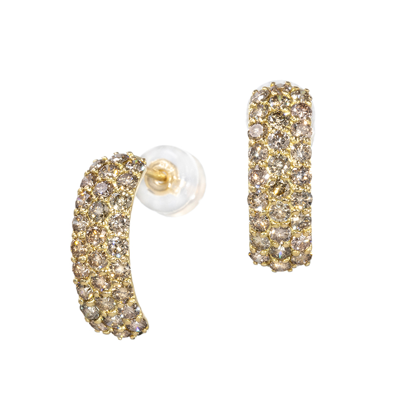 K18YG ブラウンダイヤモンド ピアス BRD 約1.00ct
