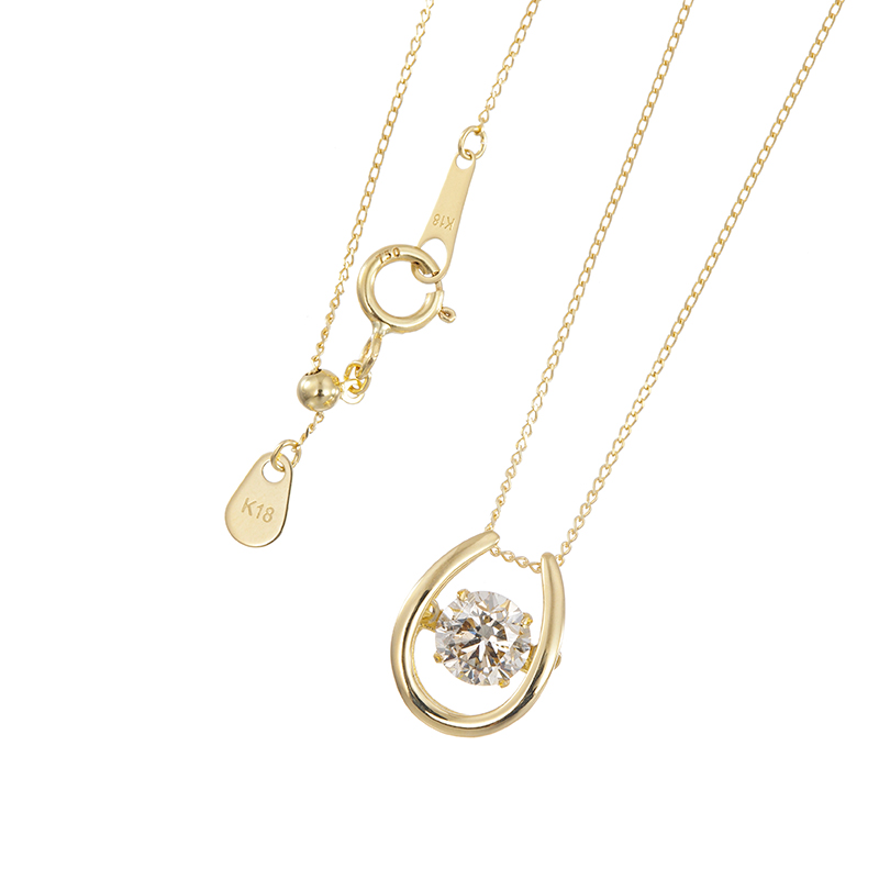K18YG ダイヤモンド ダンシングストーン ネックレス D 約0.50ct