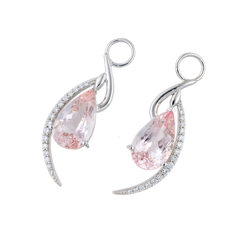 PT950 モルガナイト ダイヤ チャーム MOR 約4.00ct D 約0.20ct