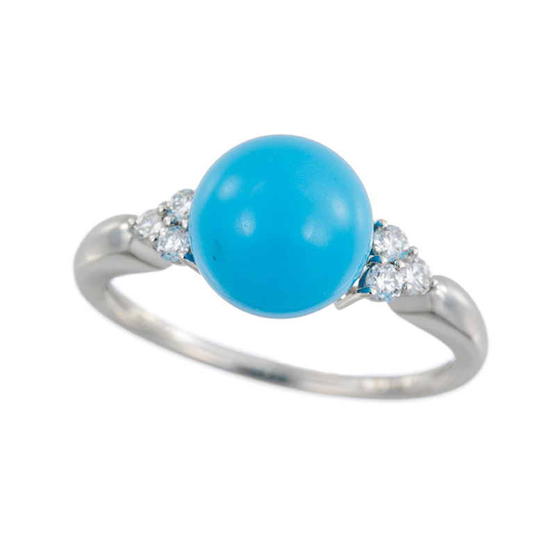 PT990 スリーピングビューティーターコイズ ダイヤ リング 