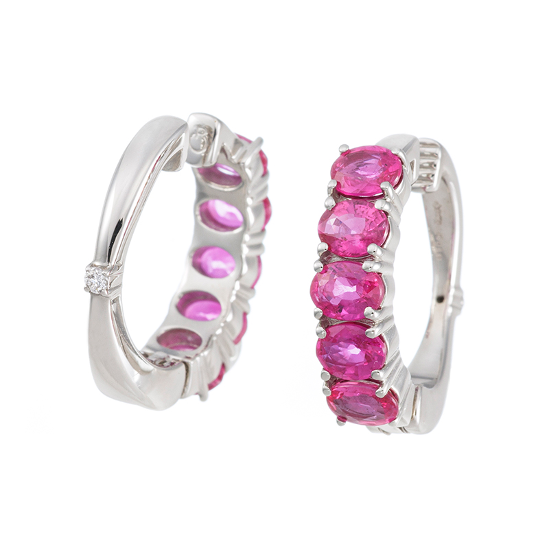 PT950 ルビー ダイヤ ピアリング RB 約1.80ct D 約0.02ct