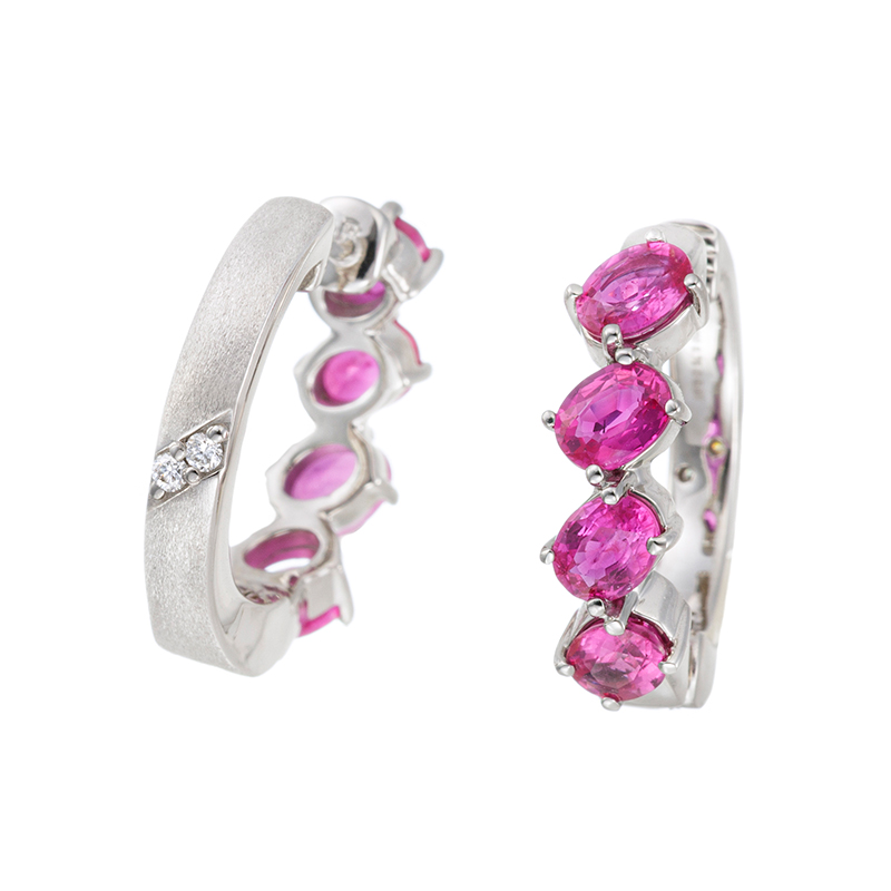 PT950 モザンビーク産ルビー ダイヤ ピアリング RB 約1.50ct D 約0.02ct