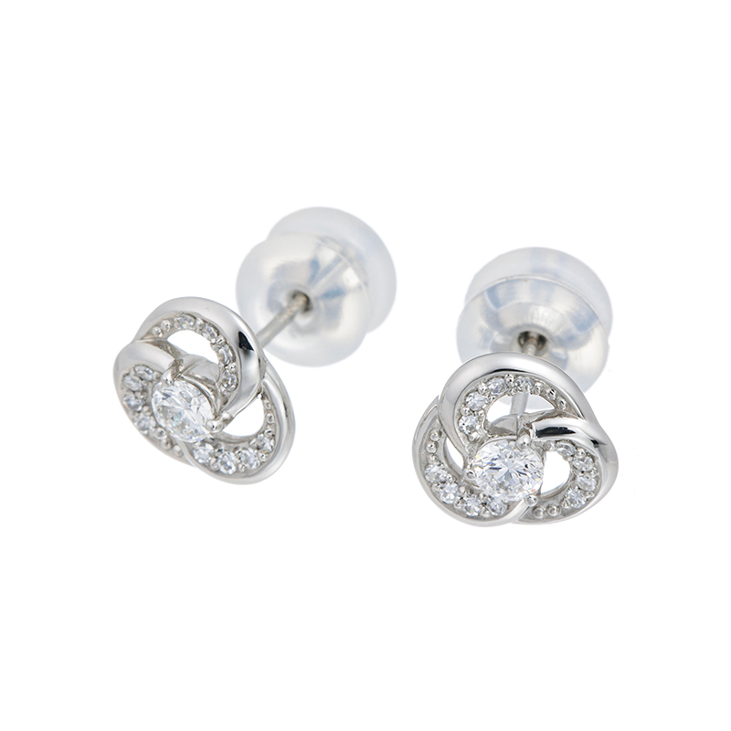 PT950 ダイヤモンド(リリーダイヤカット) & シングルカットダイヤ トリニティーライン ピアス