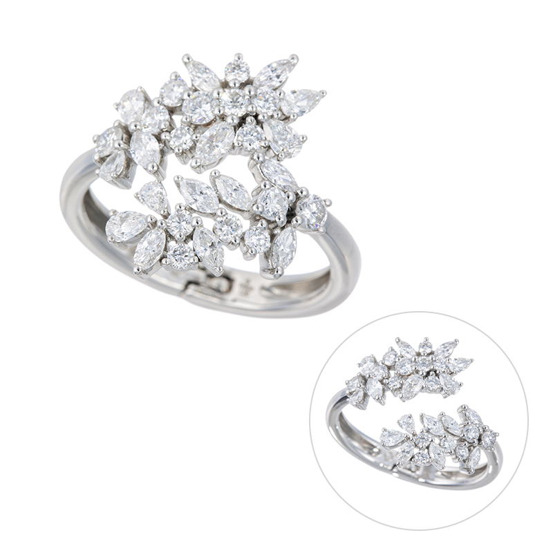 PT950 ダイヤモンド Milkyway ピアリングリング 13～20号