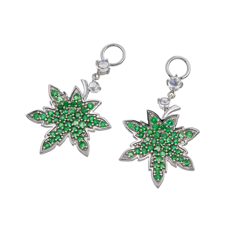 パラジウムシルバー950 ツァボライト レインボームーンストーン Mia チャーム TS 約2.00