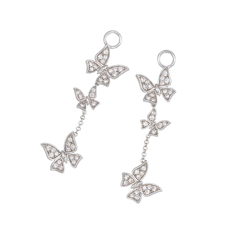 パラジウムシルバー950/SV 天然ホワイトジルコン Mia チャーム ZI 約2.40ct