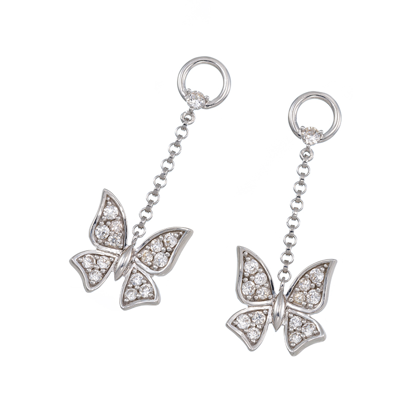 パラジウムシルバー950/SV 天然ホワイトジルコン Mia チャーム ZI 約1.20ct 