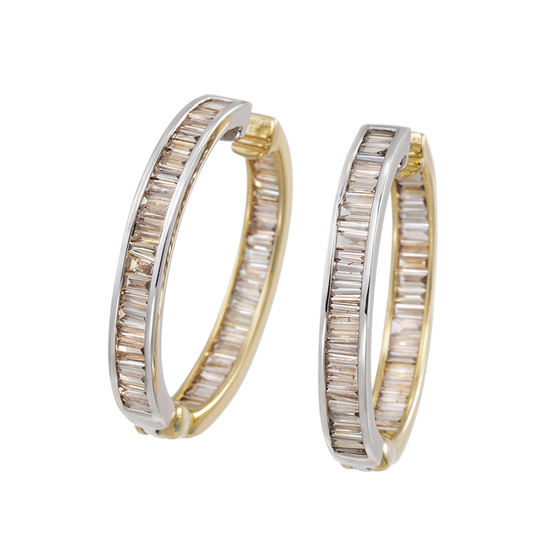 PT950/K18YG ブラウンダイヤモンド ピアリング BRD 約1.70ct