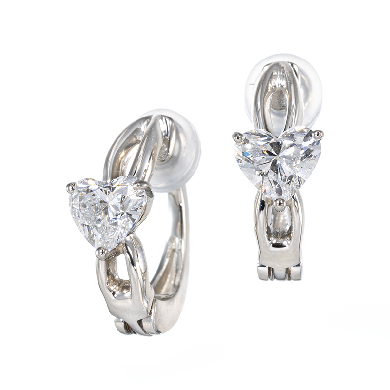 PT950 Dカラーダイヤモンド フェザータッチイヤリング D 約1.00ct(D SI2)