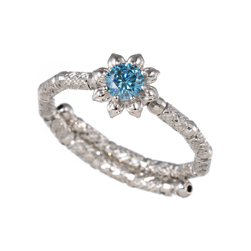 PT950 ブルーダイヤモンド(トリート) フリーリング 8～23号