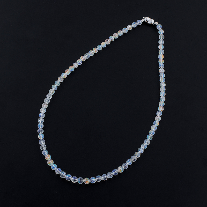 SVレインボームーンストーンネックレスMO約120.00ct