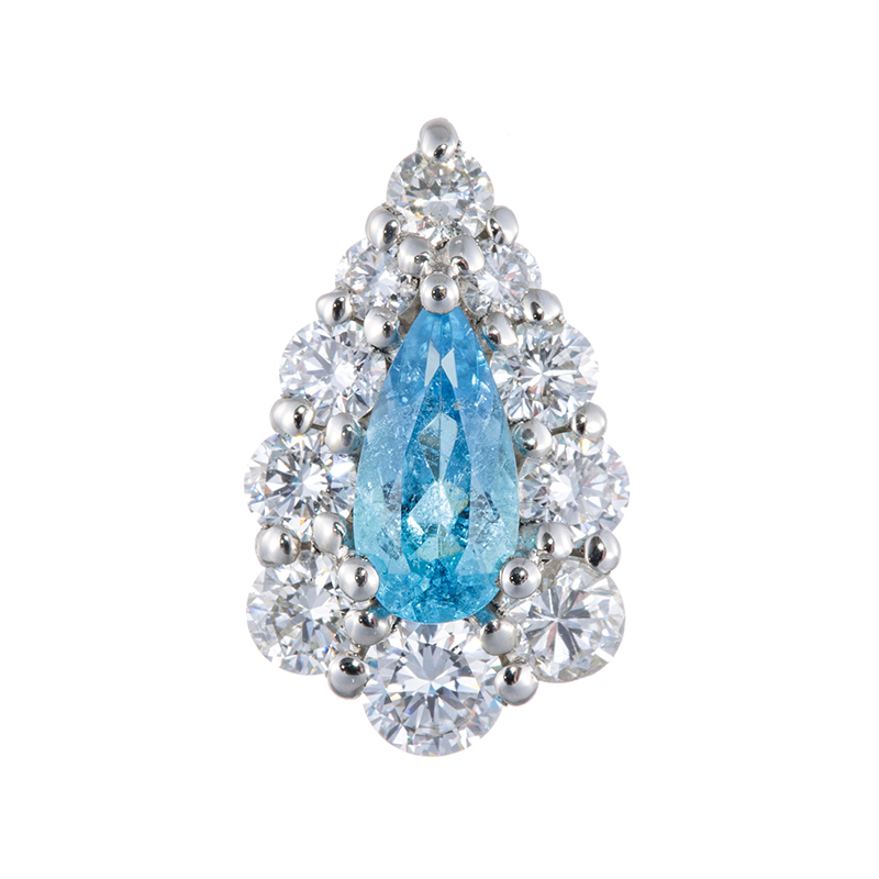 PT950 ブラジル産パライバトルマリン ダイヤ ペンダントトップ PRT 0.266ct