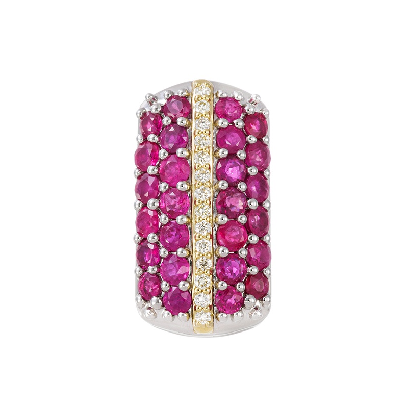 PT950/K18YG ルビー ダイヤエクエーターペンダントトップRB約1.65ctD約0.08ct