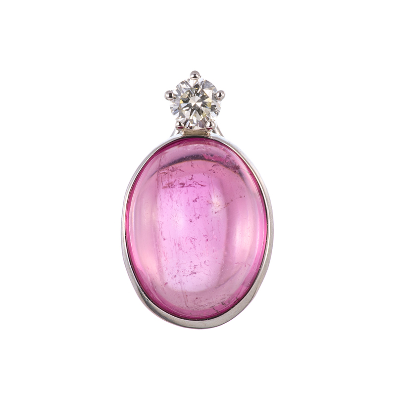 PT950 ルベライト ダイヤ ペンダントトップ RT 約2.00ct D 約0.05ct 