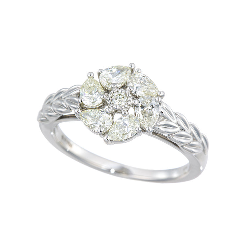 PT950 ダイヤモンド サークルオブペタルズ リング D 約0.60ct