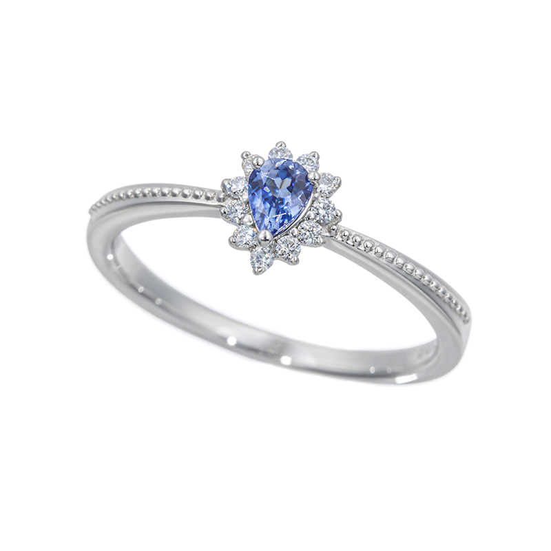 PT950 ベニトアイト ダイヤ ビヨンドタイム リング BE 約0.14ct D 約0.07ct