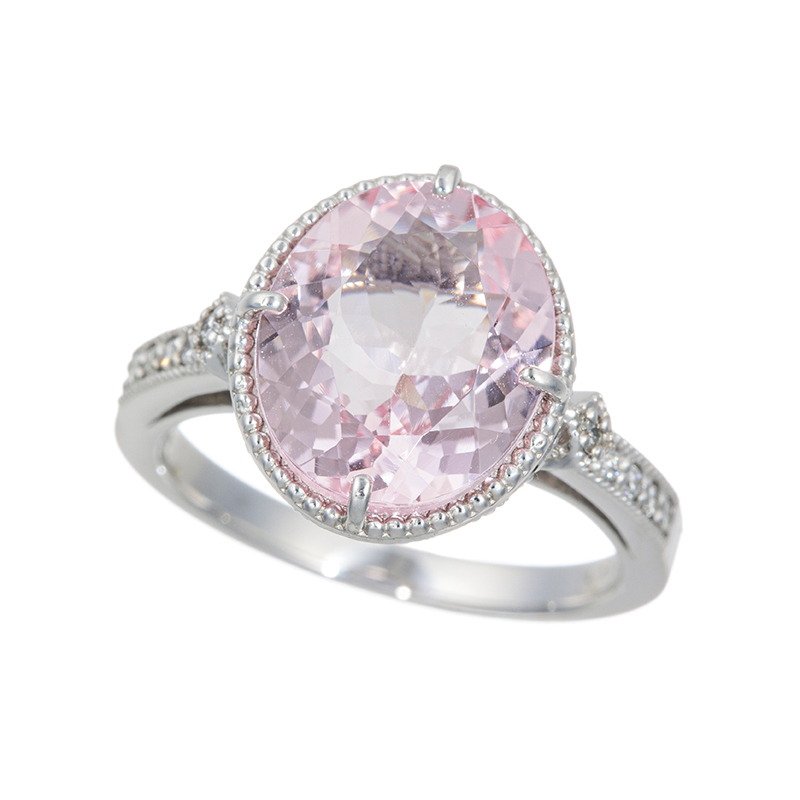 PT900 モルガナイト ダイヤ リング MOR 約4.00ct D 約0.09ct
