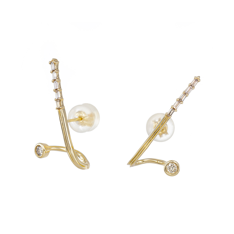 K18YG ブラウンダイヤモンド ピアス BRD 約0.20ct 