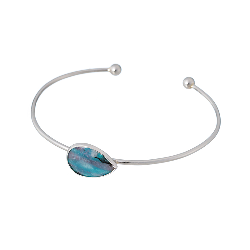 PT950/PT900 ブラジル産パライバトルマリン(母岩付き) バングル PRT 約2.00ct