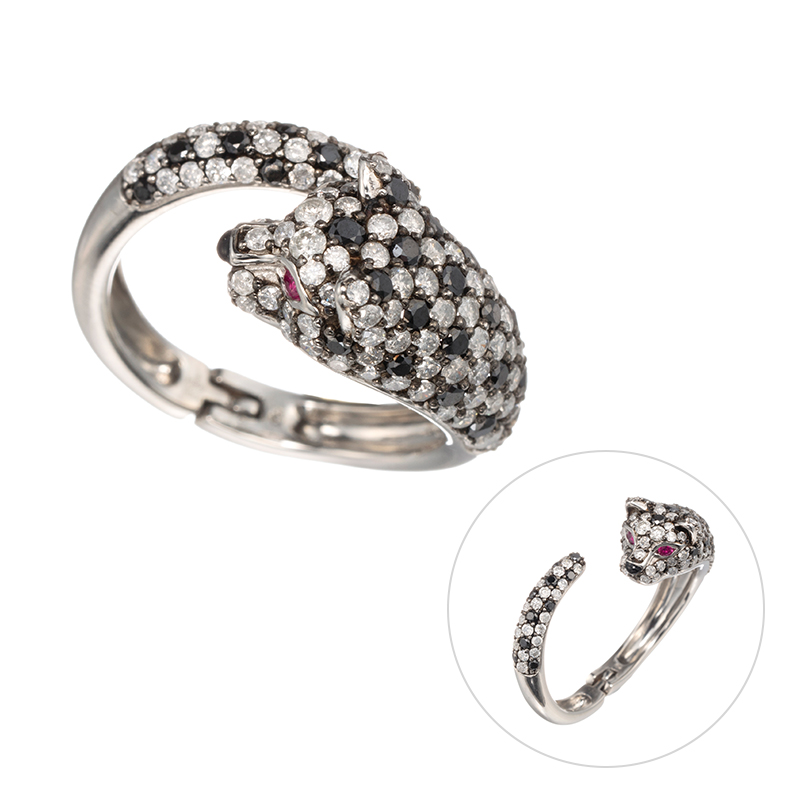 PT950スノーダイヤモンド&ブラックダイヤ(トリート)ルビーオニキスピアリングリング11～17号