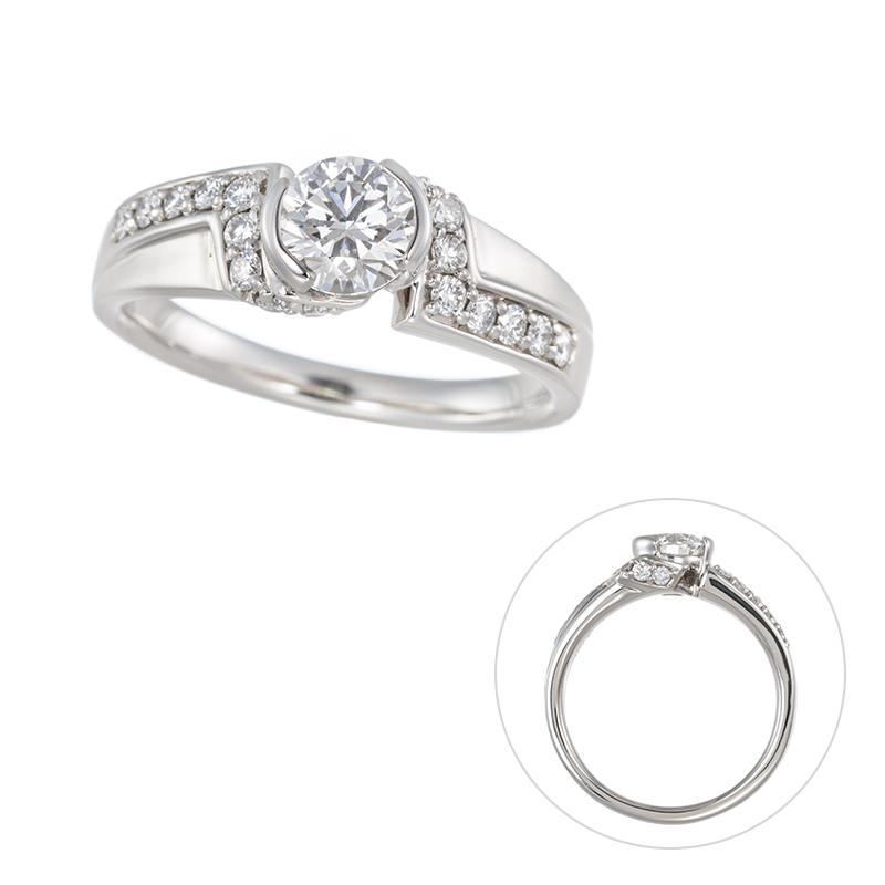 PT950Dカラーダイヤ&ダイヤリングD約0.70ct(ＤSI23EX)D約0.24ct