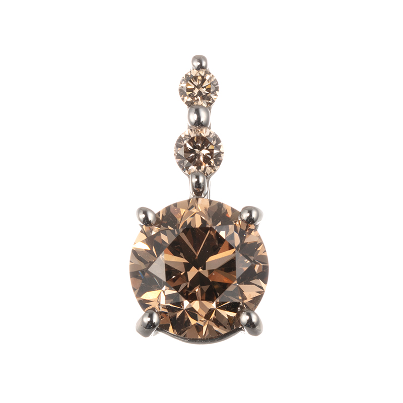 PT950ファンシーブラウンダイヤモンドブラウンダイヤペンダントトップBRD約1.00ct(SI2)
