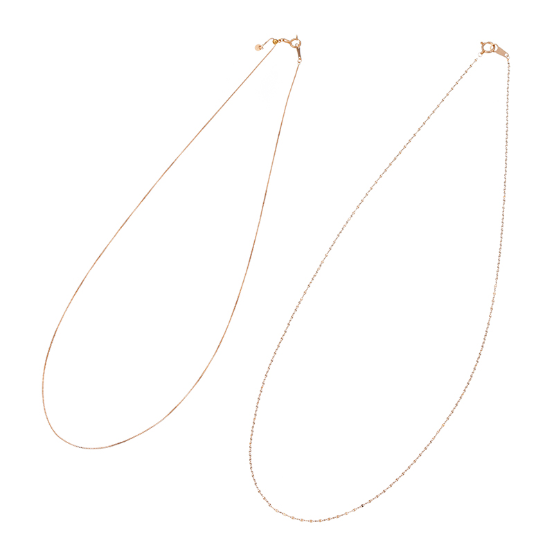 K18PGベネチアン & ペタルチェーンネックレス2点セット総重量約1.9g