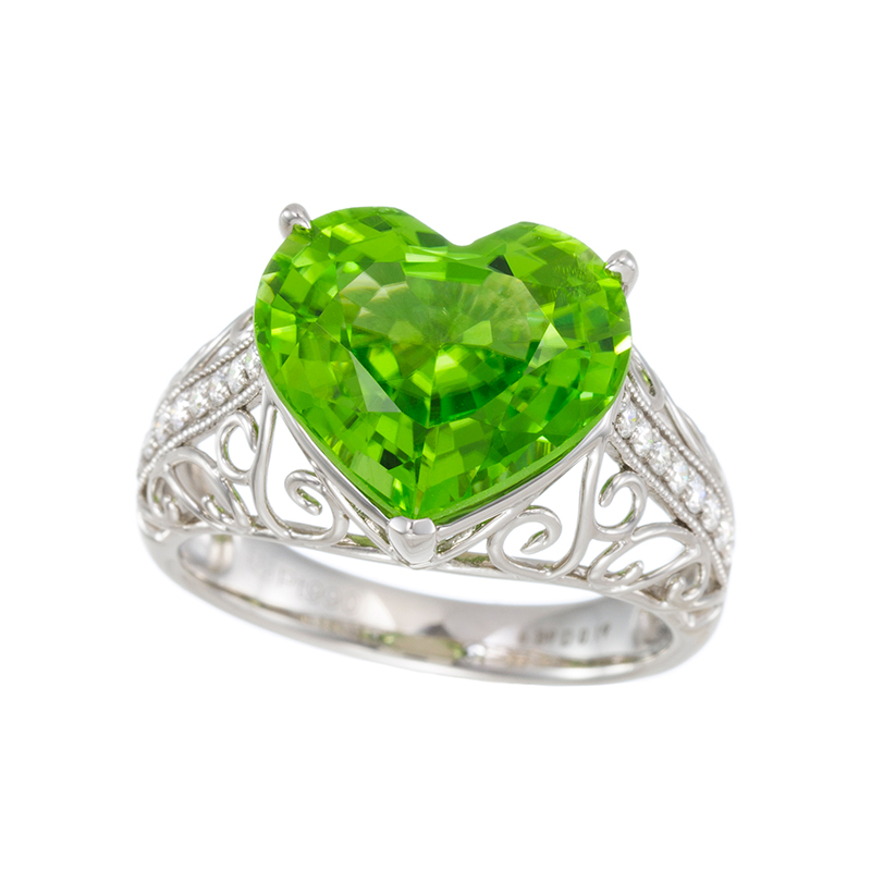 PT990 ペリドット ダイヤ リング 