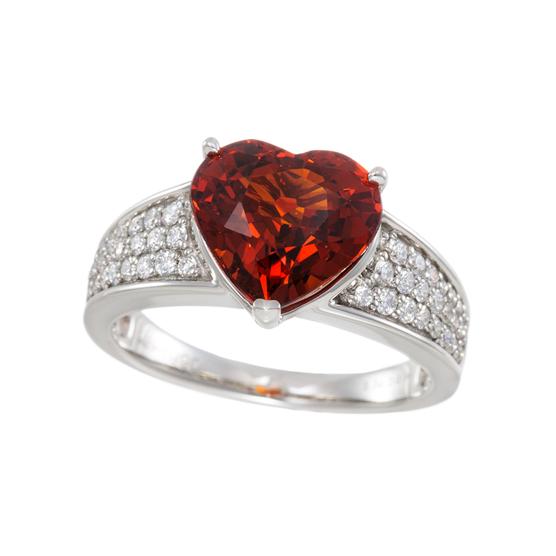 PT990 スペサタイトガーネット ダイヤ リング 