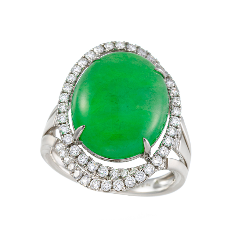 PT990 ヒスイ ダイヤ リング 