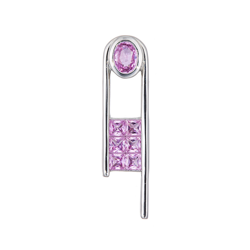 PT950 ピンクサファイア ミステリーセッティング ペンダントトップ PS 約0.40ct 