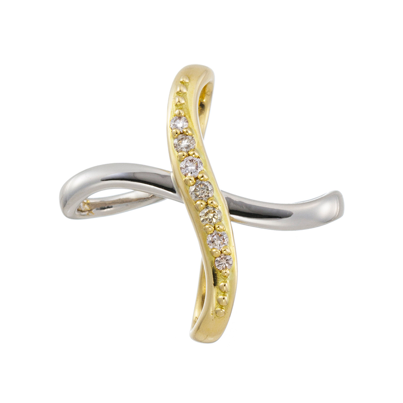 PT950/K18YG ブラウンダイヤモンド ペンダントトップ BRD 約0.03ct