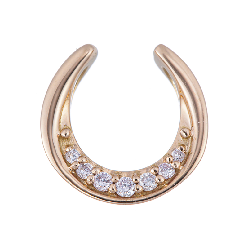 K18PG ピンクダイヤモンド 馬蹄 ペンダントトップ PD 約0.04ct