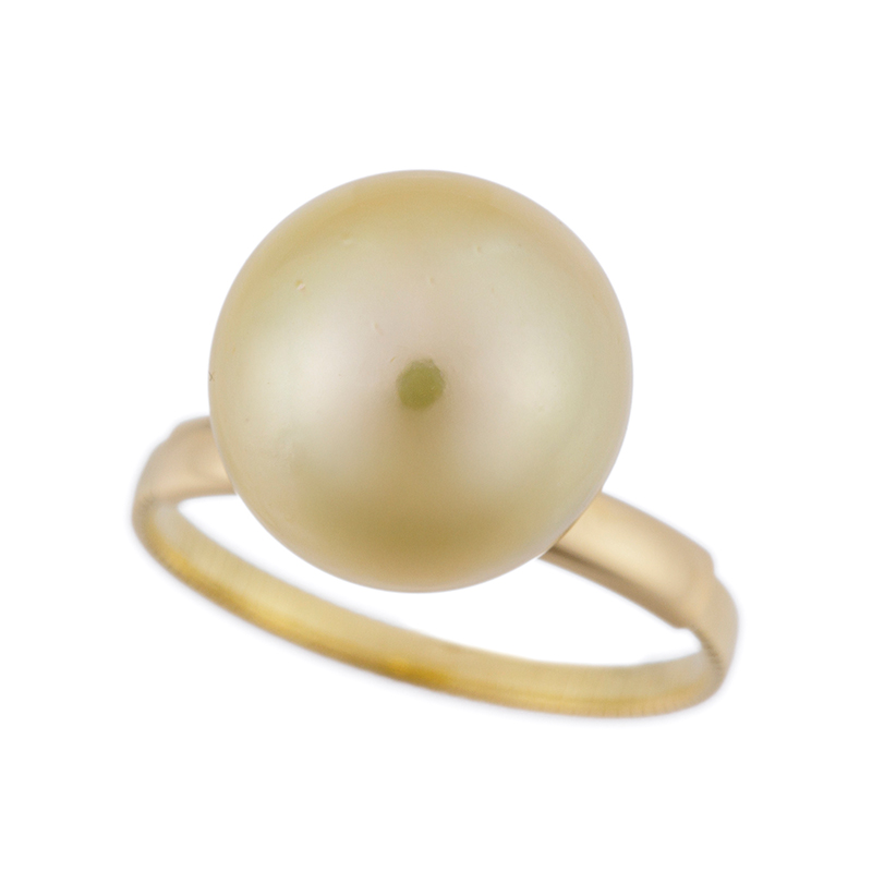 K18YG ナチュラルゴールデン白蝶真珠 アジャストリング P 約10.0mm 8～15号