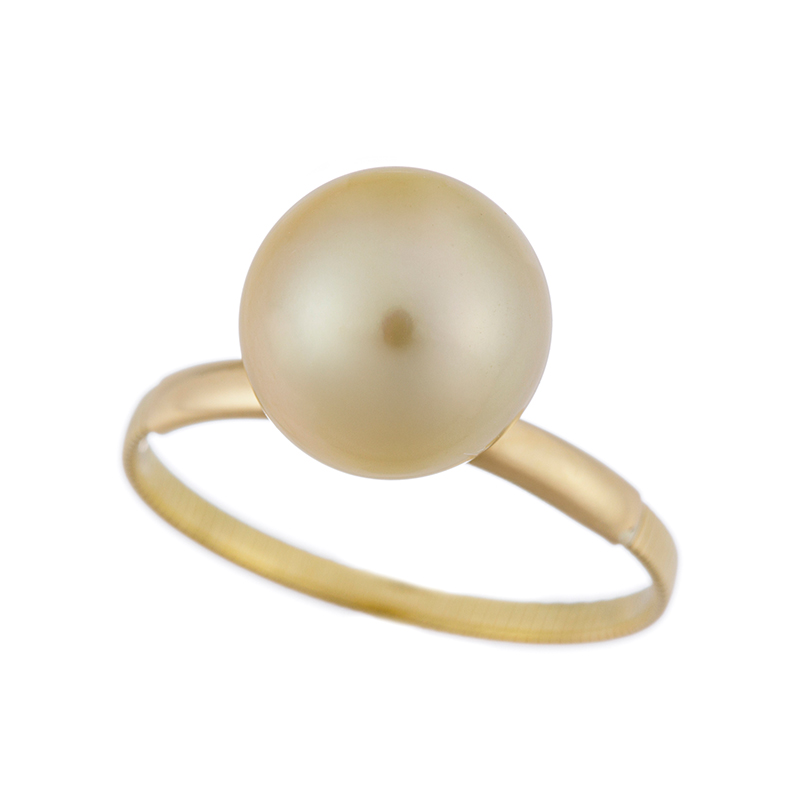 K18YG ナチュラルゴールデン白蝶真珠 アジャストリング P 約10.0mm 15～23号